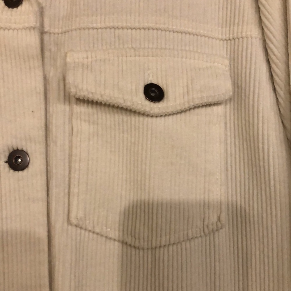 Zara Corduroy Button Down Shacket Cream Medium - image 5